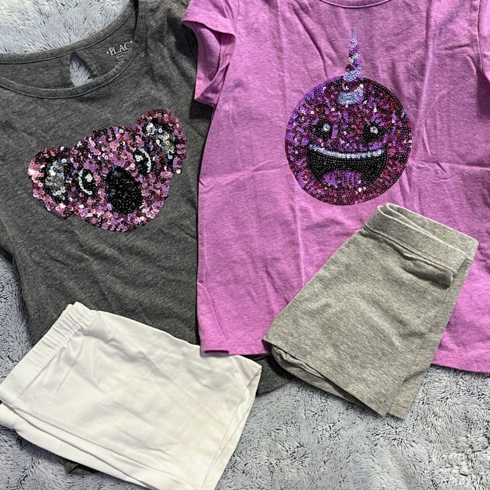2 Children's Place Sequined Summer Outfits Size 7/8